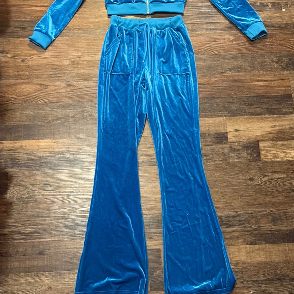 Blue Velour Women's Set